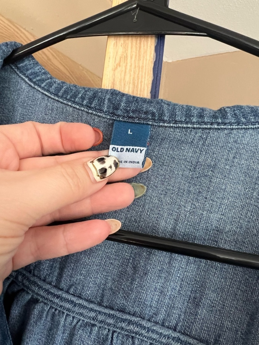 Old Navy Blue Denim Button-Up Shirt - Picture 2 of 4
